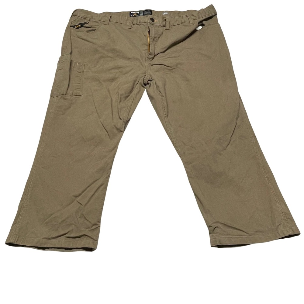 Ariat Rebar M4 Relaxed Straight Pants Mens 50x30 Khaki‎ Made Tough Workwear